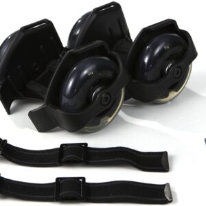 Skate Buds 3.0 3 Black Skate Buds strap-on heel skates with LED wheels, adjustable straps, and tools for kids, teens, and adults.